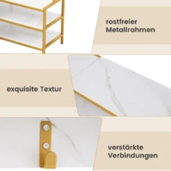 Eck-Garderobenständer mit Sitzbank L-förmiger Kleiderständer mit offenen Ablagen 90 x 90 x 178 cm Rustikales Braun/Walnuss/Weiß