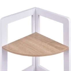 Eckregal 3 Ebenen Wandregal Standregal Holz 32 x 32 x 103 cm