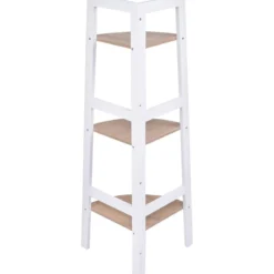 Eckregal 3 Ebenen Wandregal Standregal Holz 32 x 32 x 103 cm