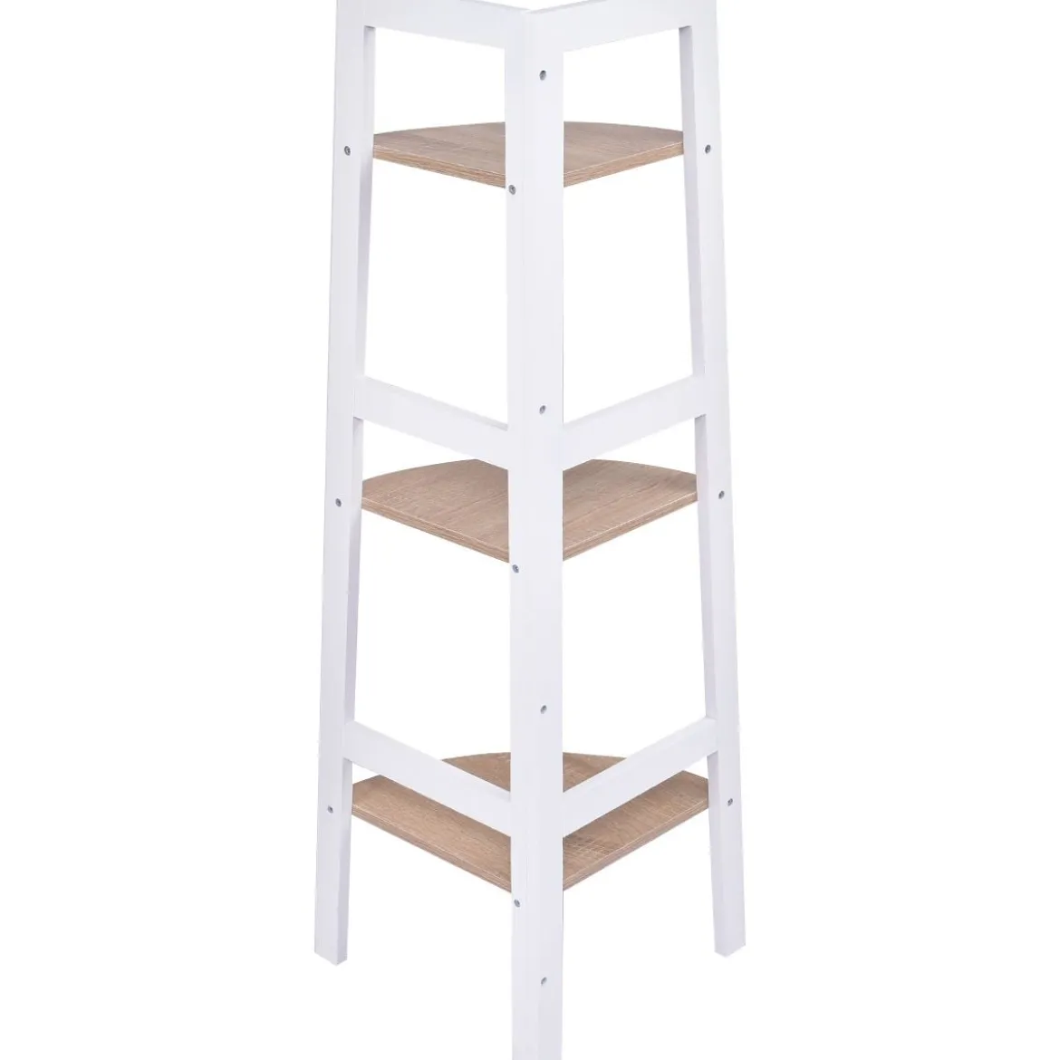 Eckregal 3 Ebenen Wandregal Standregal Holz 32 x 32 x 103 cm