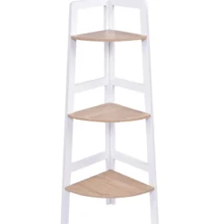 Eckregal 3 Ebenen Wandregal Standregal Holz 32 x 32 x 103 cm