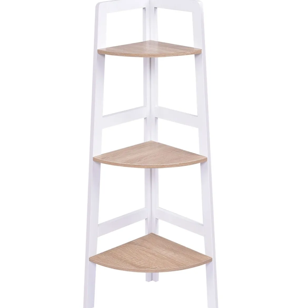 Eckregal 3 Ebenen Wandregal Standregal Holz 32 x 32 x 103 cm