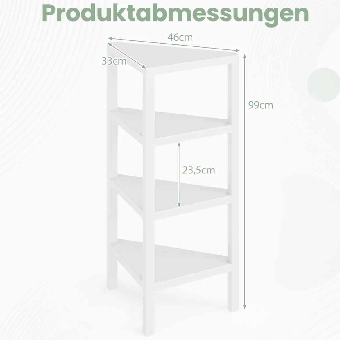 Eckregal 4-stöckiges Eckbücherregal mit offenen Lattenregalen freistehender Ausstellungsständer Schwarz/Grau/Weiß