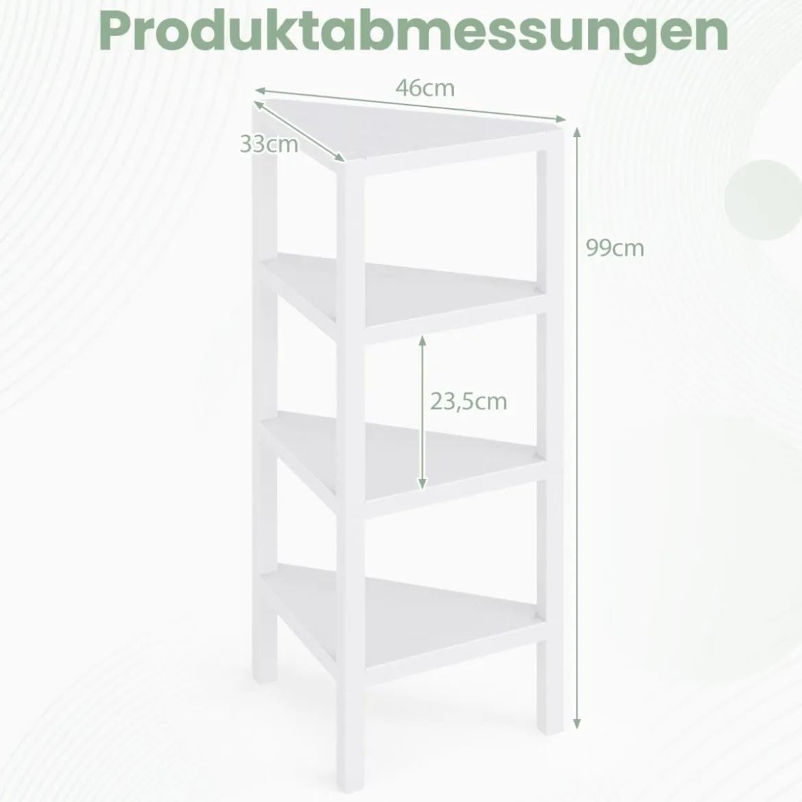 Eckregal 4-stöckiges Eckbücherregal mit offenen Lattenregalen freistehender Ausstellungsständer Schwarz/Grau/Weiß