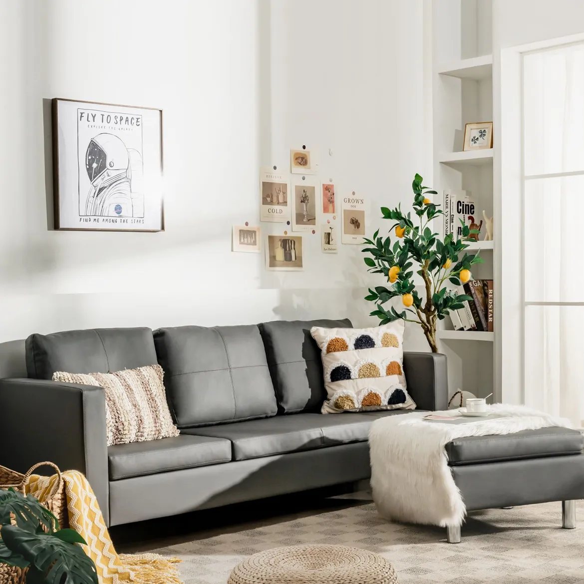 Ecksofa Couchgarnitur Sofagarnitur Schlafsofa Wohnzimmersofa mit Ottomanen