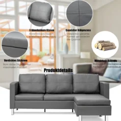 Ecksofa Couchgarnitur Sofagarnitur Schlafsofa Wohnzimmersofa mit Ottomanen