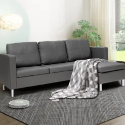 Ecksofa Couchgarnitur Sofagarnitur Schlafsofa Wohnzimmersofa mit Ottomanen