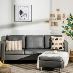 Ecksofa Couchgarnitur Sofagarnitur Schlafsofa Wohnzimmersofa mit Ottomanen