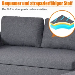 Ecksofa Wohnzimmer Anbausofa Stoffsofa Eckcouch Dunkelgrau