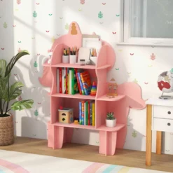 Einhorn Bücherregal für Kinder Spielzeug-Aufbewahrungsorganisator mit offenen Regalen