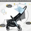 Ein-Knopf-Klappbar Kinderwagen mit Verstellbare Rückenlehne & Fußstütze Blau