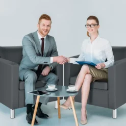 Einzelsofa Loungesessel Einzelsessel Sofagarnitur Ledersessel mit Kissen