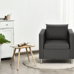 Einzelsofa Loungesessel Einzelsessel Sofagarnitur Ledersessel mit Kissen