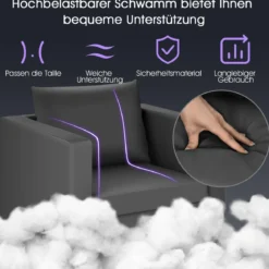 Einzelsofa Loungesessel Einzelsessel Sofagarnitur Ledersessel mit Kissen