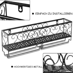 Eisen Wand-Weinregal Gläserhalter Weinflaschenhalter