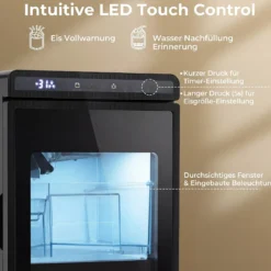 Eiswürfelmaschine Eismaschine mit 2 Modi 24H Timer und Reinigungsmodus 4 cm Quadratische Eiswürfel