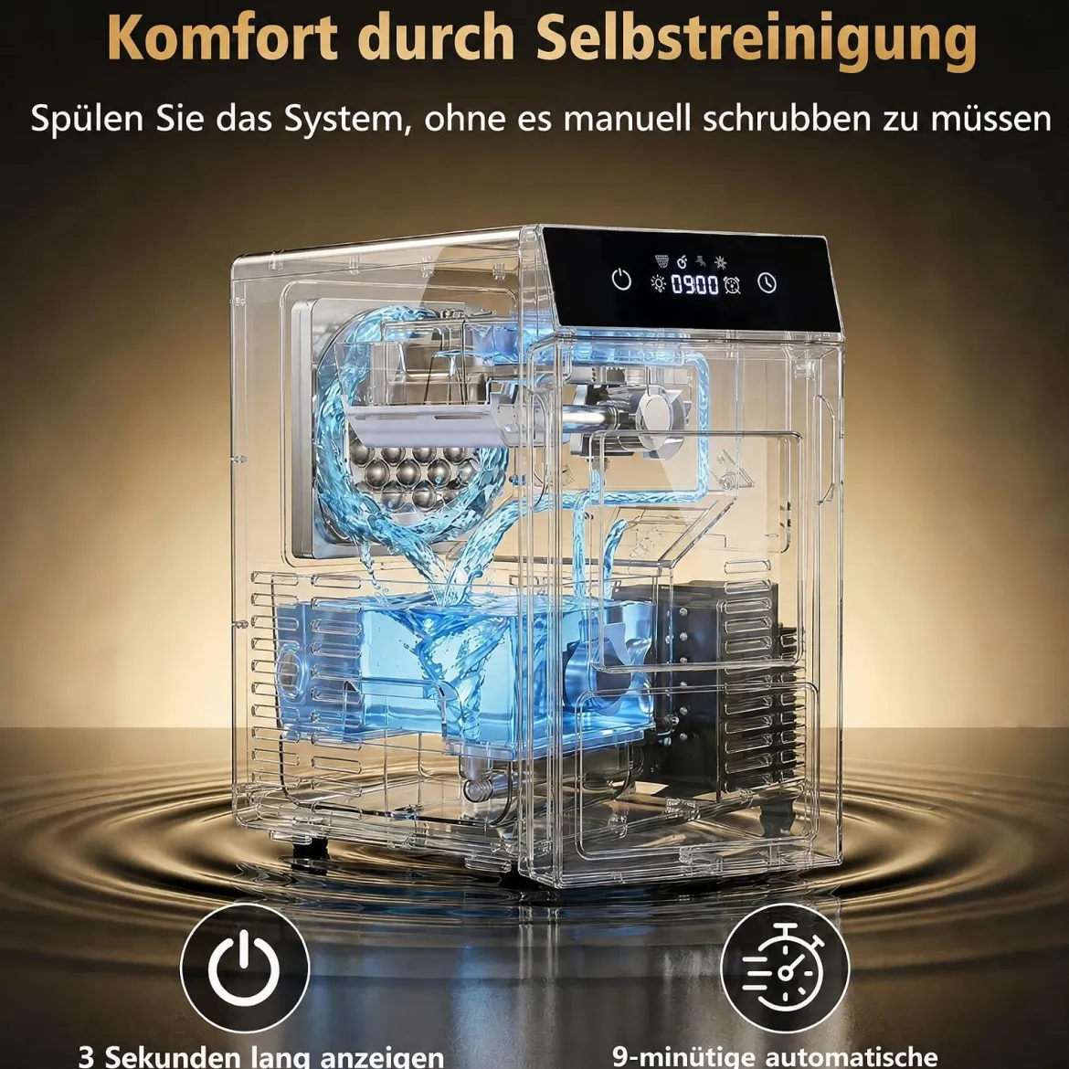 Eiswürfelmaschine Eiswürfelbereiter für 50 mm Eiskugel 48 Stück/Tag Eiskugelmaschine aus Edelstahl