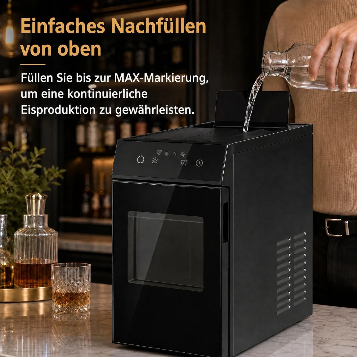 Eiswürfelmaschine Eiswürfelbereiter für 50 mm Eiskugel 48 Stück/Tag Eiskugelmaschine aus Edelstahl