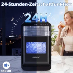 Eiswürfelmaschine für Klare Halbmond-Eiswürfel 12 kg/Tag 16 Stück in 15 Min mit Selbstreinigung