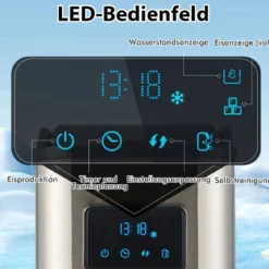 Eiswürfelmaschine 24kg pro Tag Crushed Ice Maker Eismaschine Eiswürfelbereiter inkl Schaufel Timer 2,5L Wassertank