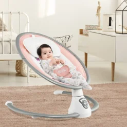 Elektrische Babyschaukel Babywippe mit 5 Schaukelstufen 65,5 x 71,5 x 76 cm Rosa