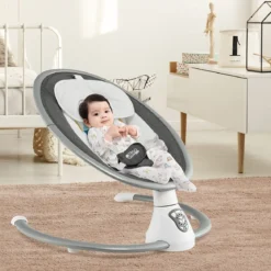 Elektrische Babyschaukel Babywippe mit 5 Schaukelstufen 65,5 x 71,5 x 76 cm Grau