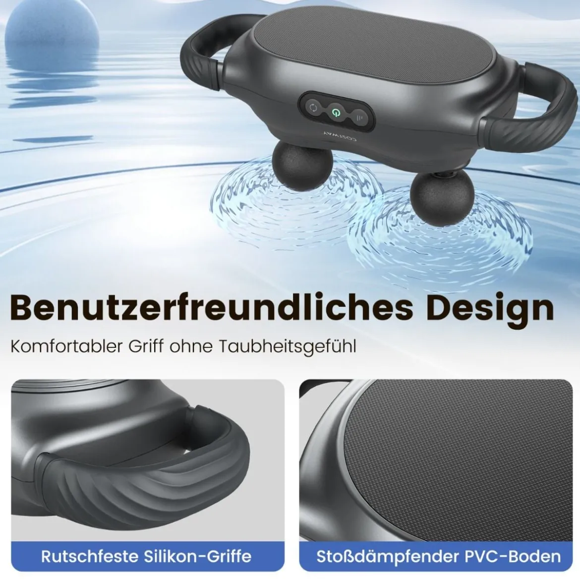 Elektrische Handmassagegeräte Tiefengewebe mit 3 Massageköpfen & 3 Modi Massagepistole zur Muskelentspannung von Schultern Beine Rücken