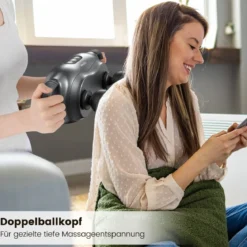 Elektrische Handmassagegeräte Tiefengewebe mit 3 Massageköpfen & 3 Modi Massagepistole zur Muskelentspannung von Schultern Beine Rücken