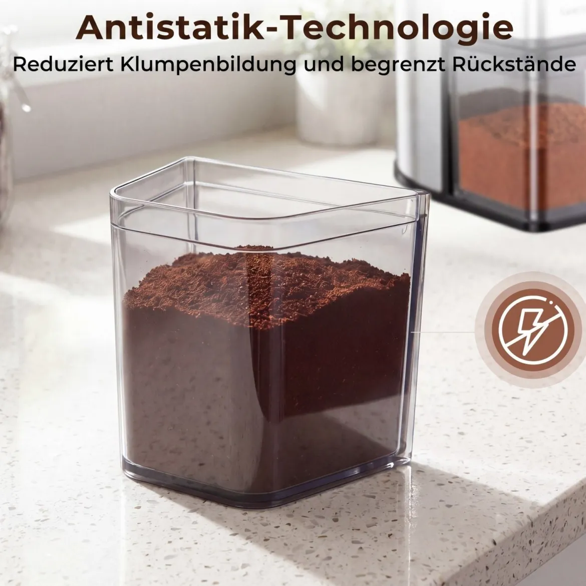 Elektrische Kaffeemühle mit Kegelmahlwerk Espressomühle mit 60 Mahlgrade 1-60S Timer und 1-8 Tassen