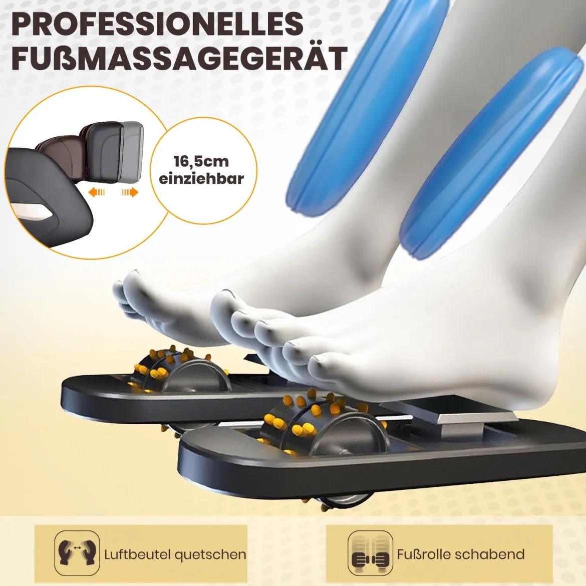 Elektrischer Massagesessel verstellbarer Shiatsu-Sessel 143 x 77 x 111 cm Kaffee