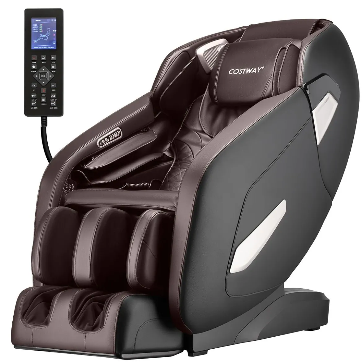 Elektrischer Massagesessel verstellbarer Shiatsu-Sessel 143 x 77 x 111 cm Kaffee