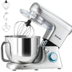 Elektrischer Standmixer mit kippbarem Kopf 1400W Kupfermotor 37 x 19 x 33 cm Silber