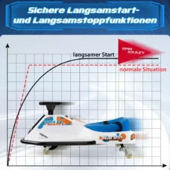 Elektrisches Gokart für Kinder 24-V-Driftauto für Kinder mit 360°-Drehung Rennauto für Kleinkinder Blau
