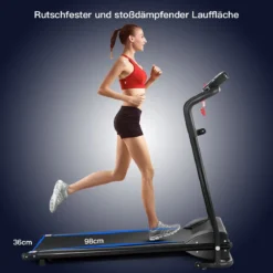 Elektrisches Laufband Klappbar Heimtrainer Rollbar Fitnessgerät LCD Display