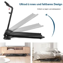 Elektrisches Laufband Klappbar Heimtrainer Rollbar Fitnessgerät LCD Display