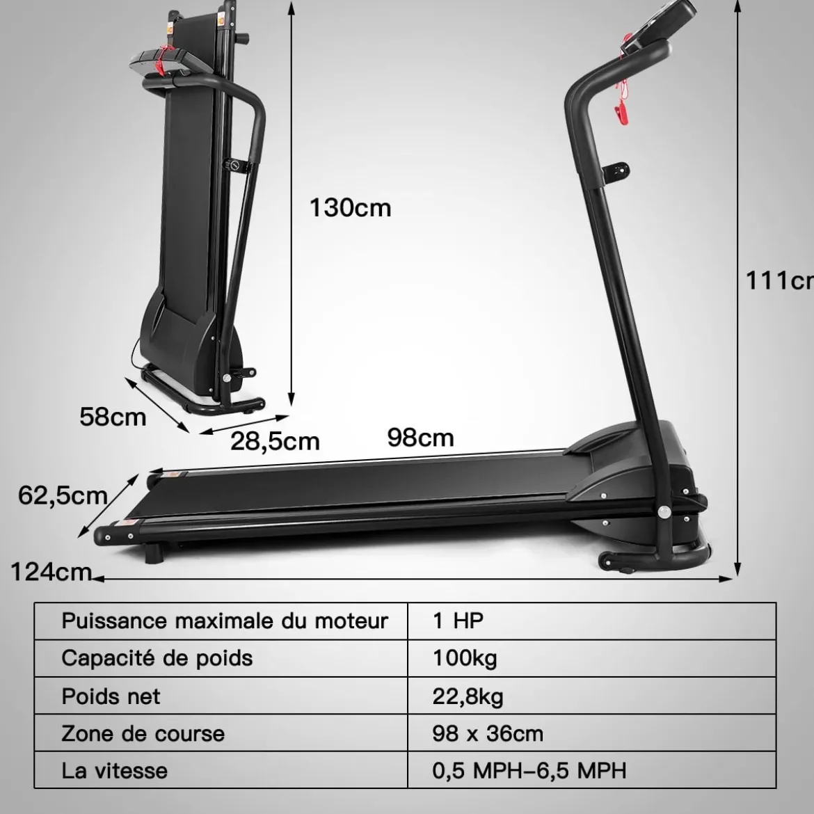 Elektrisches Laufband Klappbar Heimtrainer Rollbar Fitnessgerät LCD Display