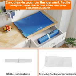 Elektrische Speisewärmungsmatte rollbare Silikon Warmhalteplatte mit einstellbarer Temperatur Blau