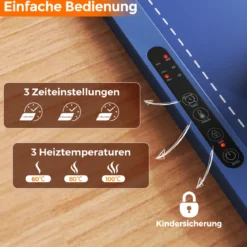 Elektrische Speisewärmungsmatte rollbare Silikon Warmhalteplatte mit einstellbarer Temperatur Blau