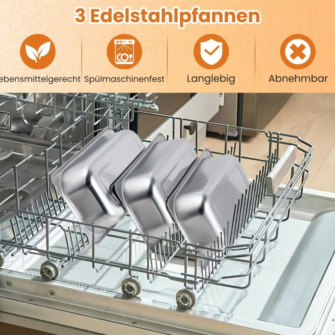 Elektrische Warmhalteplatte mit 3 Abnehmbaren Schalen Edelstahl Speisewärmer Buffetwärmer