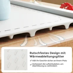 Elektrische Wärmematte Rollbare Warmhalteplatte Silikon Speisewärmer für Lebensmittel Weiß