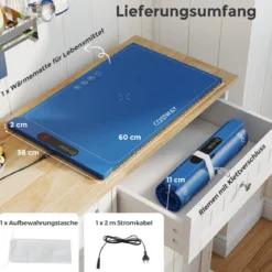 Elektrische Wärmematte Silikon für Lebensmittel Rollbare Warmhalteplatte 6 Temperaturregelung von 50℃-100℃