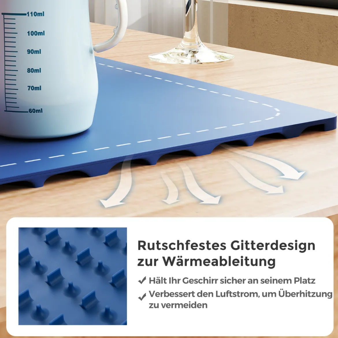 Elektrische Wärmematte Silikon für Lebensmittel Rollbare Warmhalteplatte 6 Temperaturregelung von 50℃-100℃
