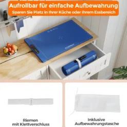 Elektrische Wärmematte Silikon für Lebensmittel Rollbare Warmhalteplatte 6 Temperaturregelung von 50℃-100℃