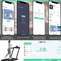Elektrisch Laufband Heimtrainer Fitnessgerät Display 1-12 km/h Fernbedienung Schwarz