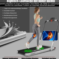 Elektrisch Laufband 1-12km/h LED Display Klappbar Heimtrainer Fitnessgerät 120kg Silber