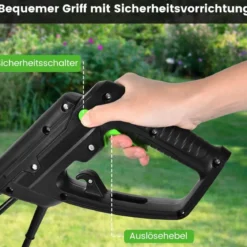 Elektro Bodenhacke mit 6 Hackmesser & 2-Punkt-Sicherheitsschalter 1500W Gartenfräse Grün