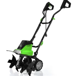 Elektro Bodenhacke mit 6 Hackmesser & 2-Punkt-Sicherheitsschalter 1500W Gartenfräse Grün
