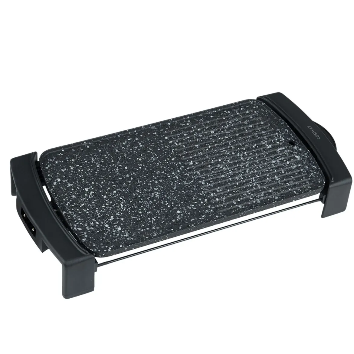 Elektrogrill 2150 W Tischgrill Elektrisch mit Doppelzone für Drinnen und Draußen 44 × 24 cm