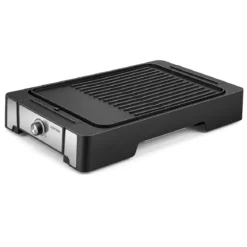 Elektrogrill 2300W Tischgrill mit Antihaft Grillplatte & Fettauffangschale 53 x 31 x 8,5 cm Schwarz
