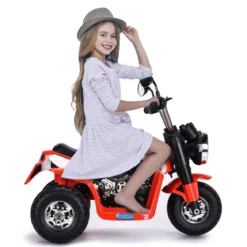 Elektro Motorrad Kindermotorrad Elektromotorrad mit Stützrädern 57 x 72 x 56 cm Rot